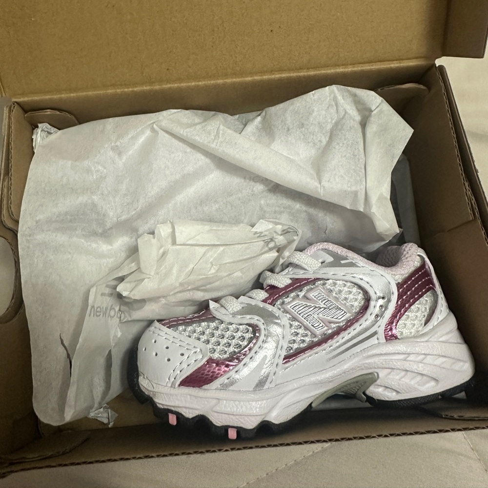 White and Pink Athletic Sneakers